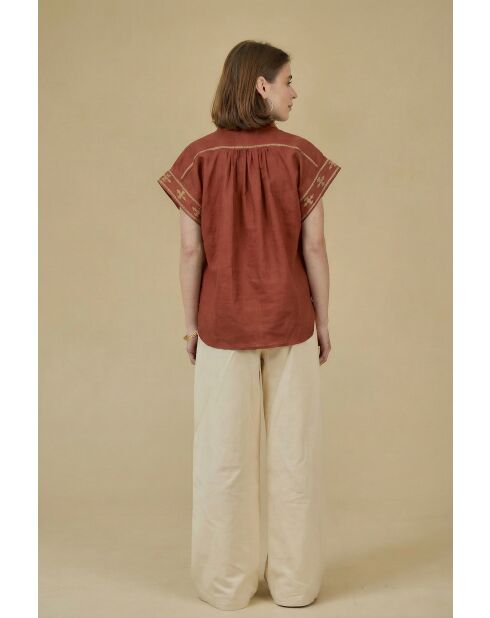 Top en Coton & Lin CALPH Brique