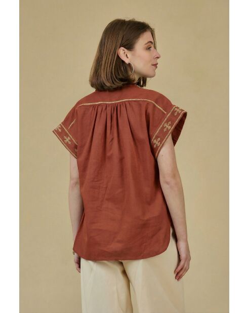 Top en Coton & Lin CALPH Brique