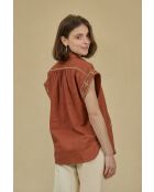 Top en Coton & Lin CALPH Brique