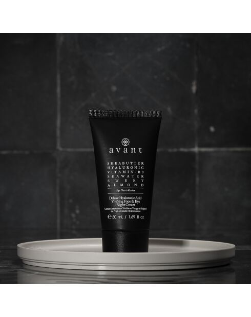 Weelderige, verkwikkende nachtcrème voor gezicht en ogen met hyaluronzuur - 50 ml