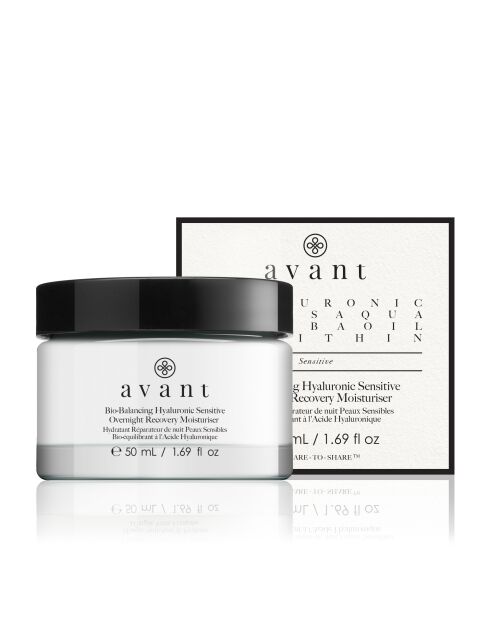 Nachtcrème die de gevoelige huid herstelt Bio-balancerend met hyaluronzuur - 50 ml