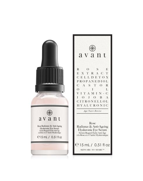 Strahlende Anti-Aging-Augenpflege mit Rose und Hyaluronsäure - 15 ml