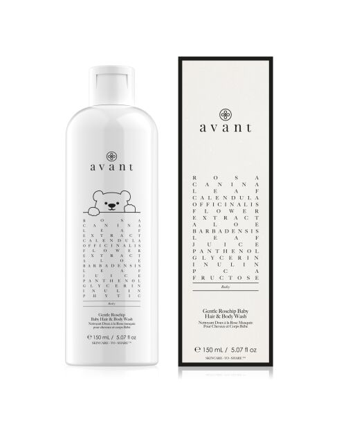 Nettoyant Doux à la Rose Musquée Pour Cheveux et Corps Bébé - 150 ml