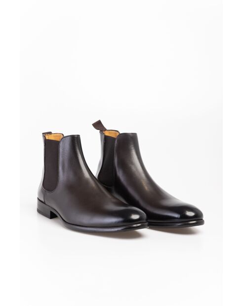 Bottines en Cuir Kaël testa di moro
