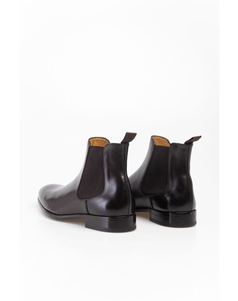 Bottines en Cuir Kaël testa di moro