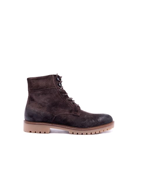 Bottines en Velours de Cuir Alyor cacao