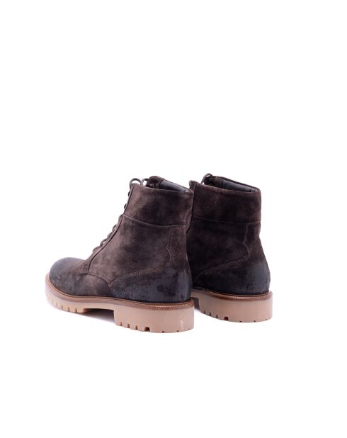 Bottines en Velours de Cuir Alyor cacao