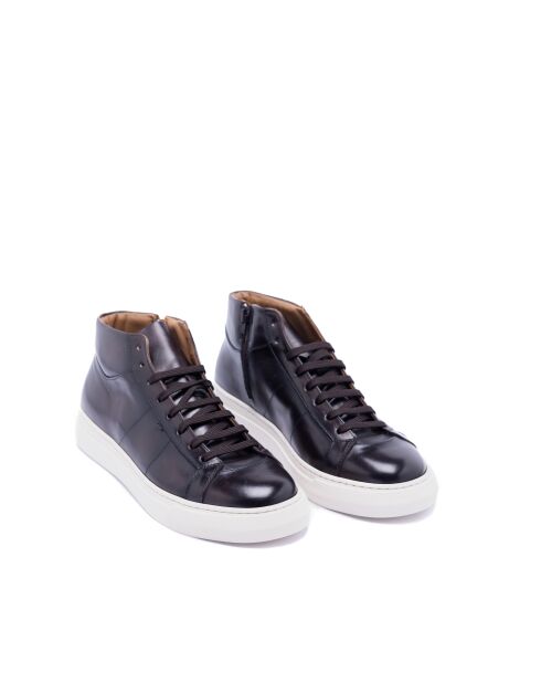 Baskets en Cuir Solyne marron foncé/blanc