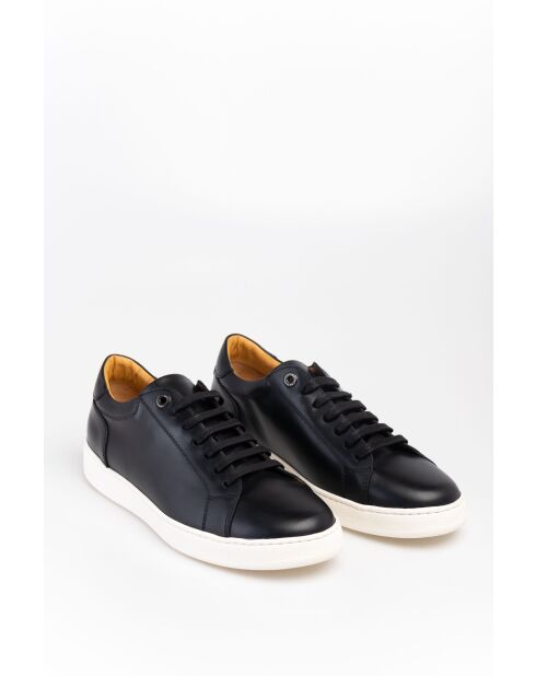 Baskets en Cuir Orin noir/blanc
