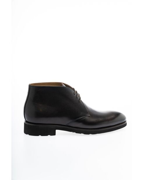 Bottines en Cuir Eloan brun foncé