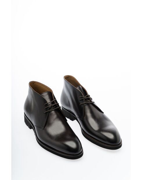 Bottines en Cuir Eloan brun foncé
