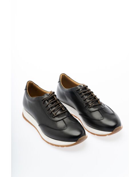 Baskets en Cuir Kaory brun foncé