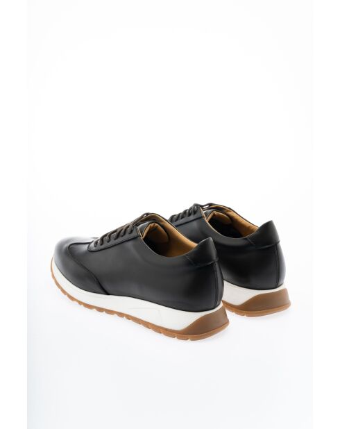 Baskets en Cuir Kaory brun foncé