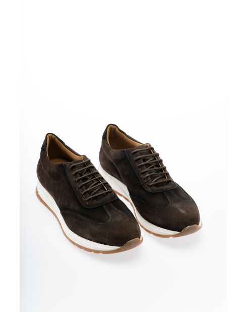 Baskets en Cuir Lunea brun foncé