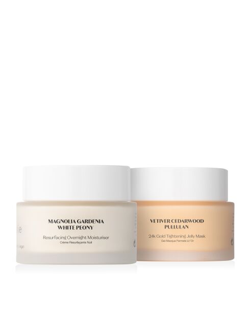 Set Masque Fermeté à l'Or + Crème Resurfaçante Nuit à la pivoine blanche