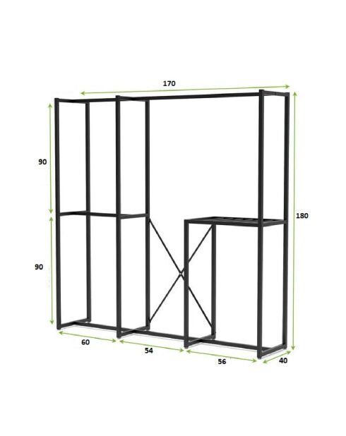 Penderie Noire  - 170x180x40 cm