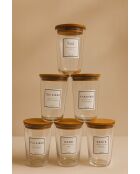 Set di 6 barattoli trasparenti per spezie