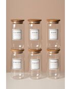 Set di 6 barattoli trasparenti per spezie