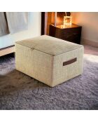 Boîte de rangement en jute Brun clair - 35x42x23 cm