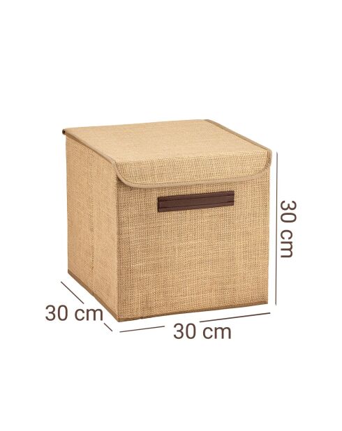 Boîte de rangement en feutre Naturel - 30x30x30 cm