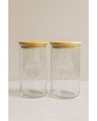 Set di 2 barattoli trasparenti per spezie