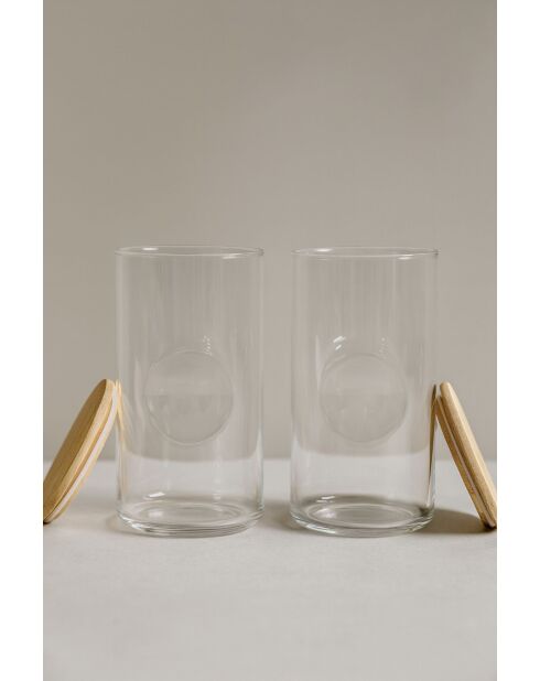 Set di 2 barattoli trasparenti per spezie