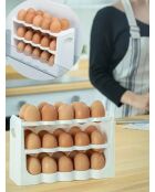 Weißer Eierbecher 30 Eier - 14,7x10x27 cm