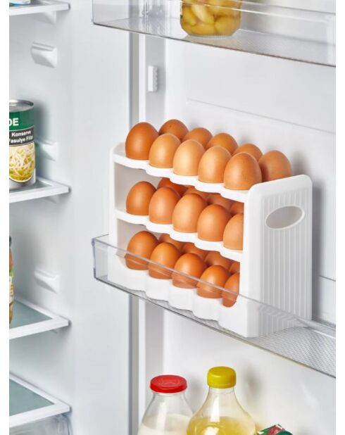 Coquetier Blanc 30 oeufs - 14,7x10x27 cm