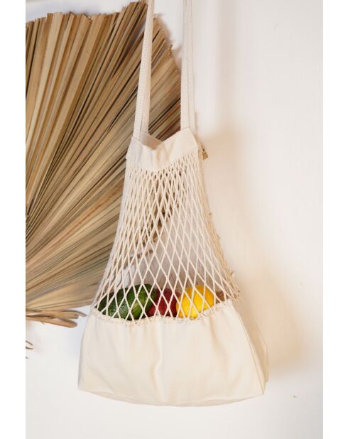 Borsa a rete beige naturale - 42,5x70 cm