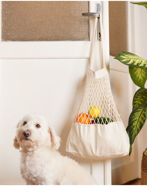 Borsa a rete beige naturale - 42,5x70 cm