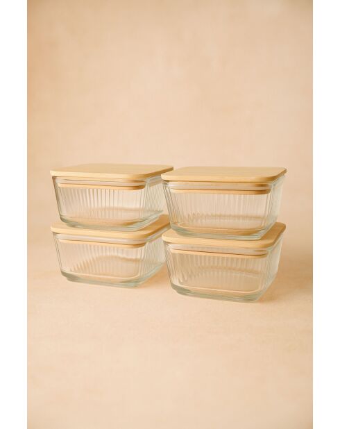 Set di 4 scatole portaoggetti trasparenti