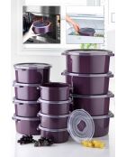 Set van 12 paarse opbergdozen