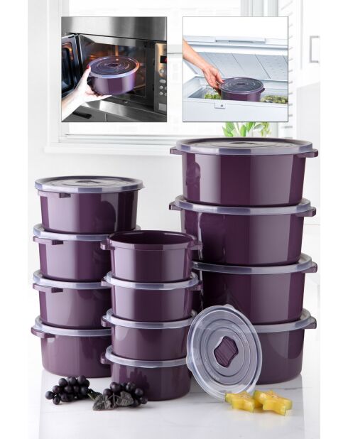 Set di 12 scatole portaoggetti viola