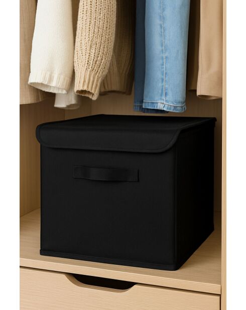 Boîte de rangement Noire - 30x30x30 cm