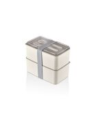 Set di 2 contenitori per il pranzo Bianco/Grigio - 18,5x11x5 cm