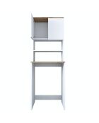 Mueble de lavadora blanco/nogal