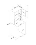 Mueble de lavadora blanco/nogal