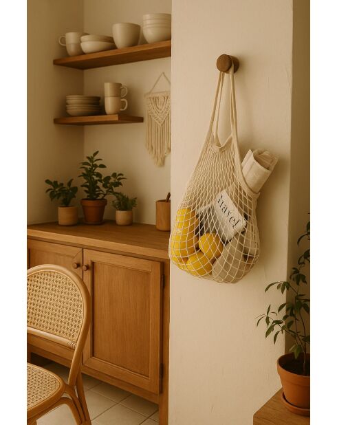 Sac en filet Beige naturel - 36x60 cm