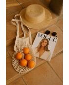 Natuurlijke beige netzak - 36x60 cm