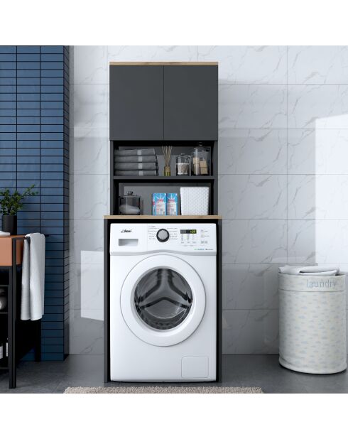 Meuble pour machine à laver Noyer/Anthracite