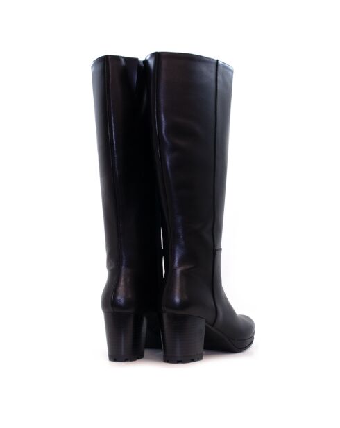 Bottes CA-2252 en cuir krust noires