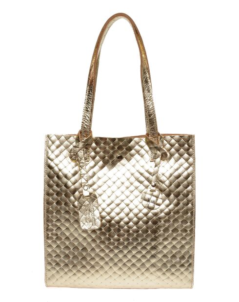 Goldene Roxane Schultertasche - 33x31x9 cm