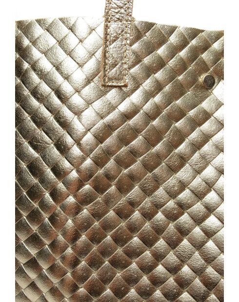 Goldene Roxane Schultertasche - 33x31x9 cm