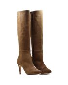 Ons hellbraune Wildlederstiefel - 9 cm Absatz