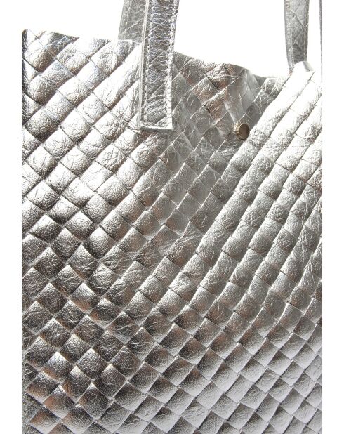 Schultertasche Roxane aus Silber - 33x31x9 cm