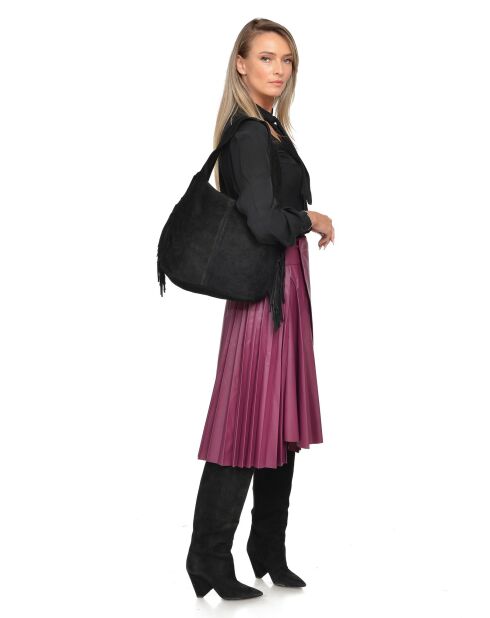 Borsa hobo Valentina H Nera - 30x39x12 cm