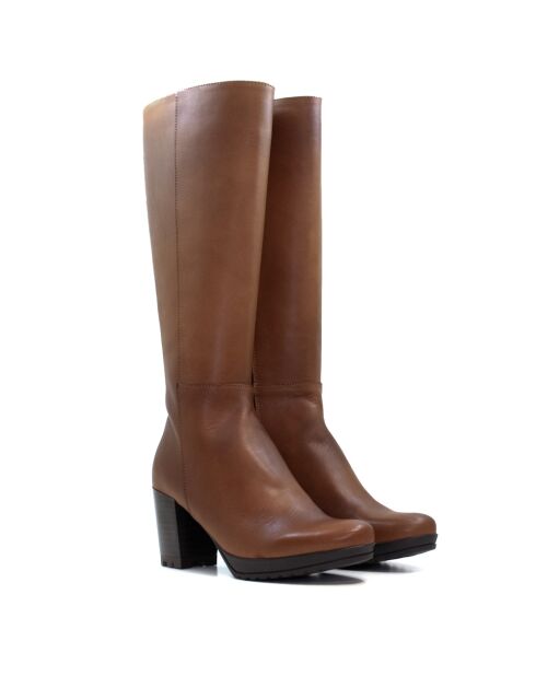 Bottes CA-2252 en cuir krust brun clair