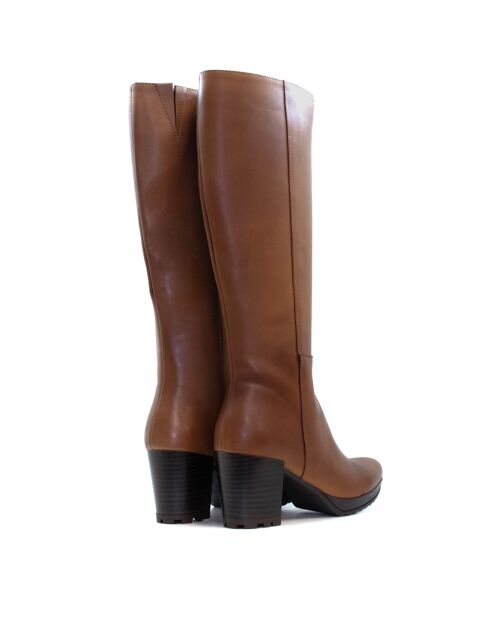 Bottes CA-2252 en cuir krust brun clair