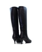 Bottes CA-2254 en cuir krust noires - Talon 5.5 cm