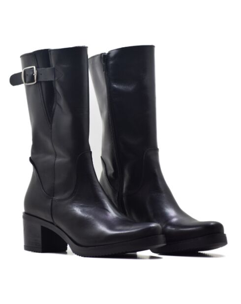 Bottes Telma en cuir krust noires